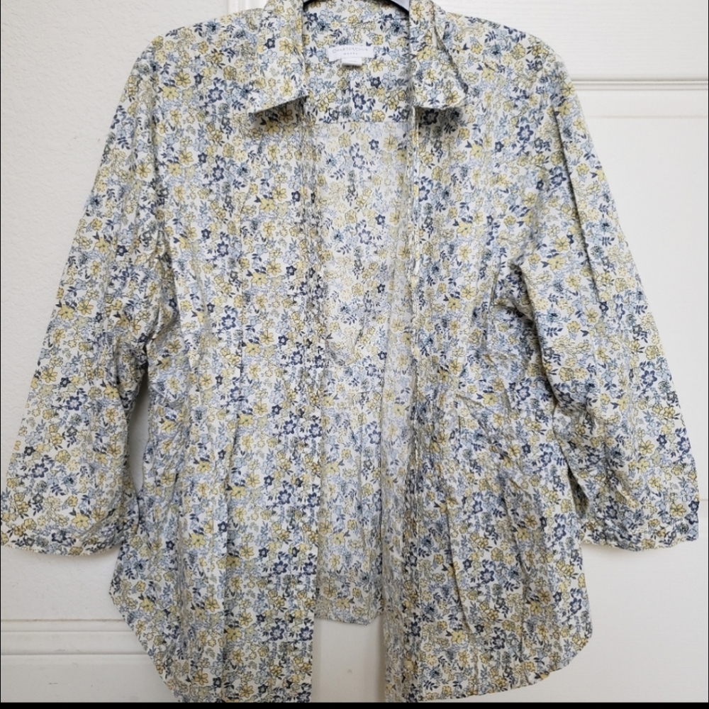 Charter Club Woman Daisy Long Sleeve Button Up